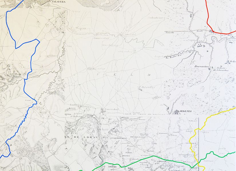 Lé unique de papier peint CARTE et TERRITOIRE itinéraires